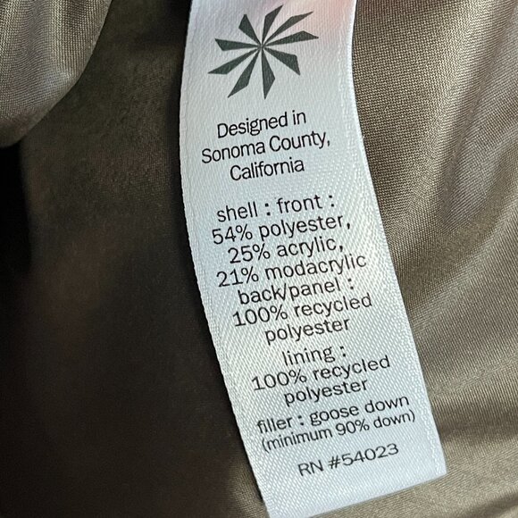 Athleta Olive Green Goose Down Tundra Sherpa Puffer Vest Quilted Women's Large - Picture 8 of 10